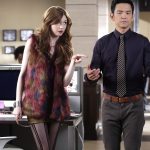 SELFIE - "Follow Through" - Eliza's effort to "follow through" on a work idea impacts her relationship with Freddy. Henry rejects an admirer, leading to unexpected consequences, on "Selfie," TUESDAY, NOVEMBER 25 (8:00-8:30 p.m., ET), on the ABC Television Network. (ABC/Nicole Wilder) KAREN GILLAN, JOHN CHO