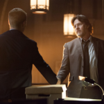 GOTHAM: Detectives James Gordon (Ben McKenzie, L) and Harvey Bullock (Donal Logue, R) shake hands in the "Lovecraft" episode of GOTHAM airing Monday, Nov. 24 (8:00-9:00 PM ET/PT) on FOX. ©2014 Fox Broadcasting Co. Cr: Jessica Miglio/FOX