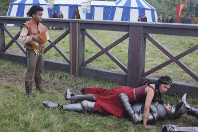 GALAVANT - "Galavant" will premiere on SUNDAY, JANUARY 4 (8:00-9:00 p.m., ET) with two 30 minute episodes, back-to-back on the ABC Television Network. "Joust Friends" (8:30-9:00 p.m. ET) - Galavant enters a jousting tournament against a boastful rival, Sir Jean Hamm (guest star John Stamos), to test his return to heroic form (and win some much-needed traveling money and a really nice rooster). But it quickly becomes clear that Galavant is a long shot to win. Meanwhile, King Richard asks Gareth to help him become a bit more macho so that Madalena won't despise him quite so much. (ABC/Nick Ray) LUKE YOUNGBLOOD, KAREN DAVID, JOSHUA SASSE