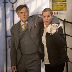 DESCRIPTION The Librarians, Episode 107 "And Santa's Midnight Run" SHOW The Librarians EPISODE # 107 EPISODE TITLE 107 PHOTOGRAPHER SCOTT PATRICK GREEN PERSONALITIES Rebecca Romijn, Bruce Campbell