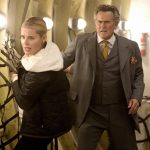 DESCRIPTION The Librarians, Episode 107 "And Santa's Midnight Run" SHOW The Librarians EPISODE # 107 EPISODE TITLE 107 PHOTOGRAPHER SCOTT PATRICK GREEN PERSONALITIES Rebecca Romijn, Bruce Campbell