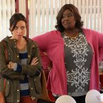 PARKS AND RECREATION -- "New Slogan" Episode 616 -- Pictured: Aubrey Plaza as April Ludgate, Retta as Donna Meagle -- (Photo by: Byron Cohen/NBC)