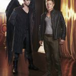 DOMINION -- Season:1 -- Pictured: (l-r) Tom Wisdom as Archangel Michael, Christopher Egan as Alex Lannon -- (Photo by: Gavin Bond/Syfy)