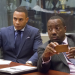 EMPIRE: Andre (Trai Byers, L) and Vernon (Malik Yoba, R) attend a meeting in the "Outspoken King" episode of EMPIRE airing Monday, Jan. 14 (9:00-10:00 PM ET/PT) on FOX. ©2014 Fox Broadcasting Co. CR: Chuck Hodes/FOX