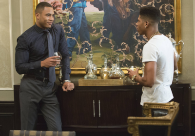 EMPIRE: Andre (Trai Byers, L) and Hakeem (Bryshere Gray, R) have a conversation in the "The Devil Quotes Scripture" episode airing Wednesday, Jan. 21 (9:00-10:00 PM ET/PT) on FOX. . ©2014 Fox Broadcasting Co. CR: Chuck Hodes/FOX