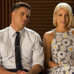GLEE: Alumnae's Puck (Mark Salling, L) and Quinn (Dianna Agron, R) return to McKinley High in the second part of the special two-hour "Loser Like Me/Homecoming" Season Premiere episode of GLEE on Friday, Jan. 9 (8:00-10:00 PM ET/PT) on FOX. ©2014 Fox Broadcasting Co. CR: Jennifer Clasen/FOX