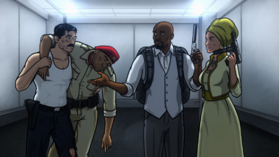 ARCHER: Episode 2, Season 6 "Three to Tango" (Airing Thursday, January 15, 10:00 PM e/p) An agent from the past has a hand creating tension between Archer and Lana. Pictured: (L, center, R) Sterling Archer (voice of H. Jon Benjamin), Conway Stern (voice of Coby Bell), Lana Kane (voice of Aisha Tyler), Conway Stern (voice of Coby Bell). CR: FX