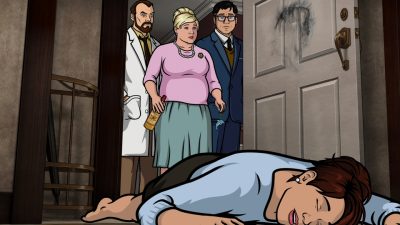 ARCHER: Episode 3, Season 6 "The Archer Sanction" (Airing Thursday, January 22, 10:00 PM e/p) Archer, Lana and Ray climb their way to the top of an assassin's hit list. Pictured: (L-R) Dr. Krieger (voice of Lucky Yates), Pam Poovey (voice of Amber Nash), Cyril Figgis (voice of Chris Parnell), Cheryl Tunt (voice of Judy Greer). CR: FX