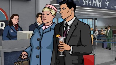 ARCHER: Episode 4, Season 6 "Edie's Wedding" (Airing Thursday, January 29, 10:00 PM e/p) Pam takes Archer to her sister's wedding but gets side-tracked with technical difficulties. Pictured: (L-R) Pam Poovey (voice of Amber Nash), Sterling Archer (voice of H. Jon Benjamin). CR: FX