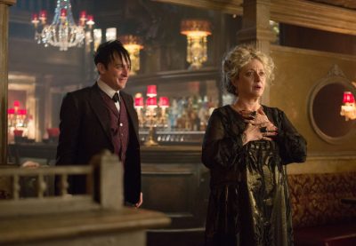 GOTHAM: Oswald Cobblepot (Robin Lord Taylor, L) surprises his mother, Gertrud (guest star Carol Kane, R), in the "Welcome Back, Jim Gordon" episode of GOTHAM airing Monday, Jan. 26 (8:00-9:00 PM ET/PT) on FOX. ©2015 Fox Broadcasting Co. Cr: Jessica Miglio/FOX