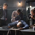 GOTHAM: Detective James Gordon (Ben McKenzie, L) and Edward Nygma (Cory Michael Smith, C) investigate a crime scene in the "Welcome Back, Jim Gordon" episode of GOTHAM airing Monday, Jan. 26 (8:00-9:00 PM ET/PT) on FOX. ©2015 Fox Broadcasting Co. Cr: Jessica Miglio/FOX