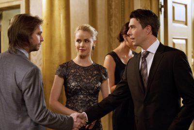 12 MONKEYS -- "Pilot" Episode 101 -- Pictured: (l-r) Aaron Stanford as Cole, Amanda Schull as Railly, Noah Bean as Aaron -- (Photo by: Alicia Gbur/Syfy)