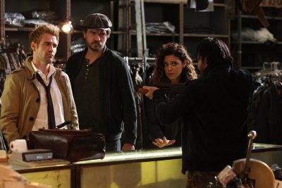 CONSTANTINE -- "Quid Pro Quo" Episode 110 -- Pictured: (l-r) Matt Ryan as Constantine, Charles Halford as Chas, Anjelica Celaya as Zed, Roger Floyd as Fennel -- (Photo by: Annette Brown/NBC)