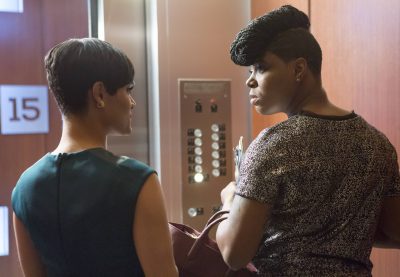 EMPIRE: Anika (Grace Gealey, L) runs into Porsha (guest star Ta'Rhonda Jones, R) in the "Out Damned Spot" episode of EMPIRE airing Wednesday, Feb. 11 (9:01-10:00 PM ET/PT) on FOX. ©2015 Fox Broadcasting Co. CR: Chuck Hodes/FOX