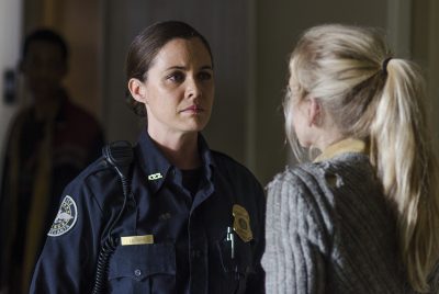 Christine Woods as Officer Dawn Lerner and Emily Kinney as Beth Greene - The Walking Dead _ Season 5, Episode 8 - Photo Credit: Gene Page/AMC