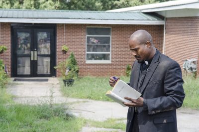 Seth Gilliam as Father Gabriel - The Walking Dead _ Season 5, Episode 8 - Photo Credit: Gene Page/AMC