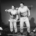 SNL 40TH ANNIVERSARY SPECIAL -- Season 13, Episode 1 -- Pictured: (l-r) Dana Carvey as Hans, Kevin Nealon as Franz during "Pumping Up With Hans & Frans" skit on October 17, 1989 -- (Photo by: Al Levine/NBC)