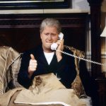 SNL 40TH ANNIVERSARY SPECIAL -- Season 24, Episode 2 -- Pictured: Darrell Hammond as President Bill Clinton during the 'Bedtime at the White House' skit on October 3, 1998 -- (Photo by: Mary Ellen Matthews/NBC)