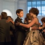 GOTHAM: Selina (Camren Bicondova, L) and Bruce (David Mazouz, R) dance at a charity event in the ÒUnder the KnifeÓ episode of GOTHAM airing Monday, April 20 (8:00-9:00 PM ET/PT) on FOX. ©2015 Fox Broadcasting Co. Cr: Jessica Miglio/FOX