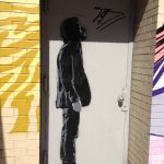 #MrRobot Street Art located at 188 Lafayette, NYC; Closeup