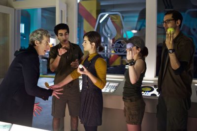Picture shows: Peter Capaldi as the Doctor, Zaqi Ismail as Lunn, Jenna Coleman as Clara, Morven Christie as O'Donnell and Arsher Ali as Bennett