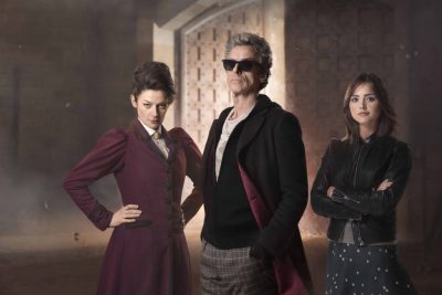 Doctor Who: Season 9, Episode 1 "The Magician's Apprentice". Photo : Copyright © Simon Ridgway, 2015 / +44 (0)7973 442527 / www.simonridgway.com / pictures@simonridgway.com / 18.02.15 : Doctor Who Series 9 Block 2. Photo Credit: Simon Ridgway, © BBC WORLDWIDE LIMITED. Image includes: Peter Capadli as The Doctor and Jenna Coleman as Clara Oswald, and Michelle Gomez as Missy.