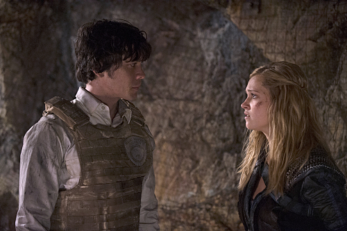 The 100 -- "Blood Must Have Blood, Part Two" -- Image HU216B_0253 -- Pictured (L-R): Bob Morley as Bellamy and Eliza Taylor as Clarke -- Credit: Cate Cameron/The CW -- Ã?Â© 2015 The CW Network, LLC. All Rights Reserved