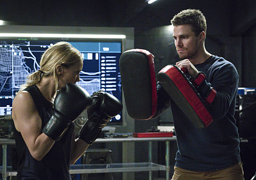 Arrow -- "A.W.O.L." -- Image AR411b_0207b.jpg -- Pictured (L-R): David Ramsey as John Diggle, Cynthia Addai-Robinson as Amanda Waller, Eugene Byrd as Andy Diggle and Audrey Marie Anderson as Lyla Michaels -- Photo: Liane Hentscher/ The CW -- Ã?Â© 2016 The CW Network, LLC. All Rights Reserved.