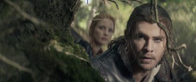 The Huntsman Winter's War Image Still; Featuring Chris Hemsworth as The Huntsman and Jessica Chastain as Sara The Warrior