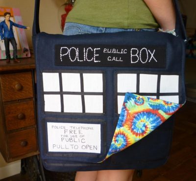 SATURDAY SHOUT-OUT: Glorious Zanymouse Creations (DOCTOR WHO TARDIS messenger bag: Photo Credit Zanymouse Creations)