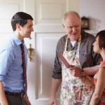 TRIAL & ERROR -- Pilot -- Pictured: (l-r) Nicholas D'Agosto as Josh, John Lithgow as Larry, Krysta Rodriguez as Summer -- (Photo by: Tyler Golden/NBC)